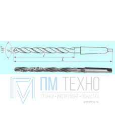 Сверло d 25,0х220х330 к/х Р6М5